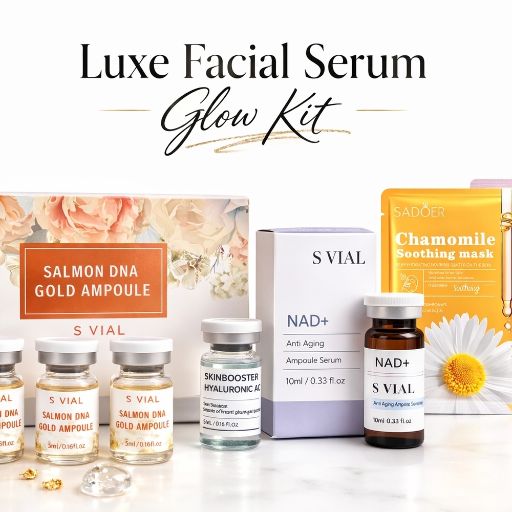 Luxe Facial Serum Glow Kit | 6-Piece Skincare Set | Hydration & Glow